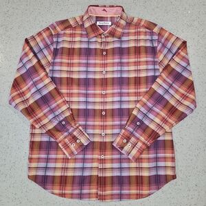Tommy Bahama Red Plaid Button Up Long Sleeve